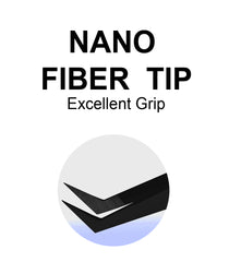 Professional Set Of 4 Diamond Grip with Fiber Tip Eyelash Extensions Tweezers Japanese Steel Lash Supply ( Jet Black )